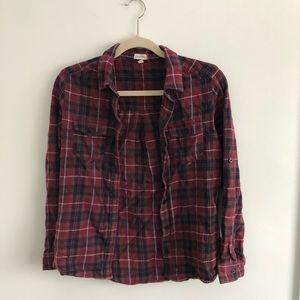 Maroon button down flannel size s